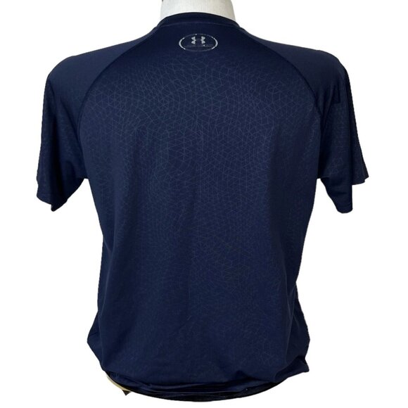 Under Armour Tshirt Mens Medium Blue Short Sleeves Heat Gear Patterned - Picture 2 of 7